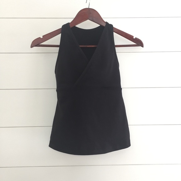 LULULEMON Deep V Crossover Racerback Tank Black - Picture 2 of 8